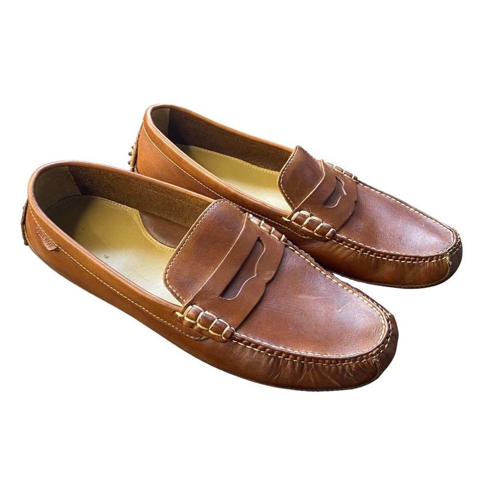 Cole Haan Grant Canoe Brown Papaya Leather Penny Driver Loafers Mens Shoes 11
